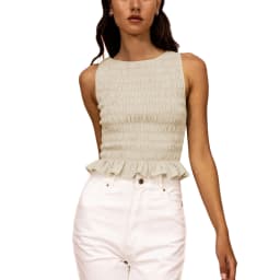 Yk2 Clothes Women Summer Frill Smocked Vest Sleeveless Shirred Ruffle Tank Top Slim Fit Elastic Tee Crop Tops