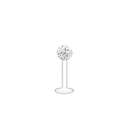 2X Acrylic Labret Monroe Lip Ring 6-12mm Bar Flexible Epoxy Coved Crystal 3mm Ball Ear Tragus Stud Retainer Piercing