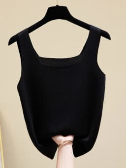 Summer Off Shoulder Tank Tops Women Fitness Short Camis Vest Female Knitted Sexy Square Collar Solid Crop Tops