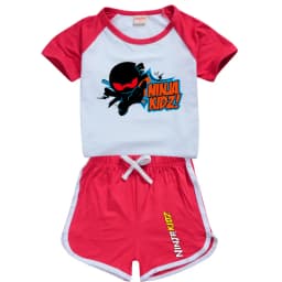 Ninja Kidz Kids Clothes Cotton Sport Tracksuits T-shirts Sweatshirt Suit Cartoon Pattern Set Teenager Baby Boys Girls Clothing