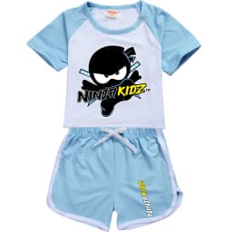 Ninja Kidz Kids Clothes Cotton Sport Tracksuits T-shirts Sweatshirt Suit Cartoon Pattern Set Teenager Baby Boys Girls Clothing