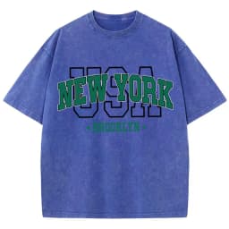 Women'S Cotton Washed T-Shirts All-Math Loose O-Neck Tee Shirts Brooklyn Usa Printing Short Sleeve Summer Street Female Clothes