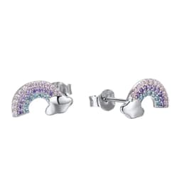 EVISPOL 2-6Pcs 316 Stainless Steel Cute Heart-Shaped Unicorn Stud Earrings for Women Hypoallergenic CZ Rainbow Earring Studs