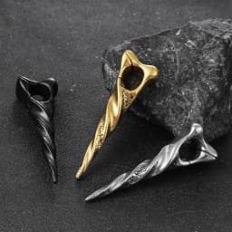 Giga 1/2Pcs 12mm(1/2") Sharp Cone Stainless Steel Ear Weights Hanger Dangle Gauges Earrings for Stretched Piercing Body Jewelry