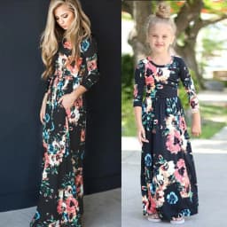 Summer Mommy and Me Family Matching Mother Daughter Flower Dresses Clothes Mom Dress Kids Child Outfits Mum Baby Girl Clothing