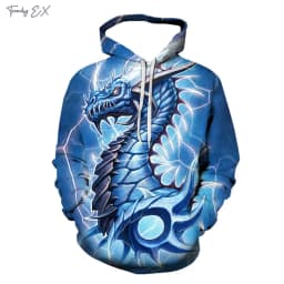 New Sweatshirt 3D Purple Flame Dragon Graphic with Drawstring Pullover Hoodies Harajuku Kangaroo Pocket Long Sleeve Men Clothes