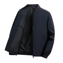 Business Casual Men's Jacket Coats Collar Zipper Simple Middle-Aged Elderly Men Dad clothes Office Outerwear men