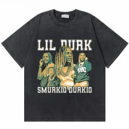 Washed Vintage Rapper Lil Durk Healing Tour T-shirt Men Women Hip Hop Fashion Oversized Tshirt Male Casual 100% Cotton T Shirts