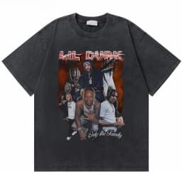 Washed Vintage Rapper Lil Durk Healing Tour T-shirt Men Women Hip Hop Fashion Oversized Tshirt Male Casual 100% Cotton T Shirts