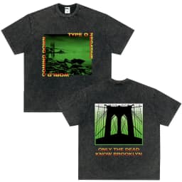 Rock Band Type O Negative The Green Man Vintage Washed T Shirt Gothic Metal Short Sleeve T-shirt Men's Vintage Hip Hop T Shirts