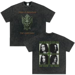Rock Band Type O Negative The Green Man Vintage Washed T Shirt Gothic Metal Short Sleeve T-shirt Men's Vintage Hip Hop T Shirts