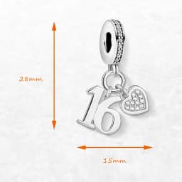 Lucky Number 16 Pendant 925 Sterling Silver Dangle Charm Women Men Trendy Fine Jewelry