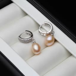 Genuine Silver 925 Pearl Earring Jewlery, White Bridal Natural Fresh Water Earrings Woman Pearl Wife Mom Birthday Gift White Pin