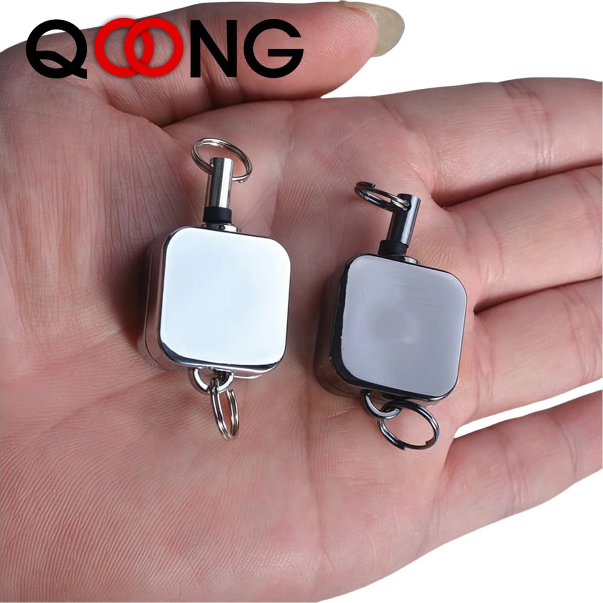 30CM Metal Square Mini Easy To Pull Key Chain Extendable Hanging Rope Buckle Keychain Anti Loss Anti Theft Employee’s Card H10