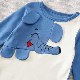 Newborn Baby Boy Autumn Jumpsuit With Embroidered Elephant Ears Long Sleeved Round Neck Jumpsuit Casual Baby Cotton Clothing