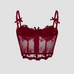 Sexy Lace Floral Embroidery Bow Corset For Women Camisole Sheer Mesh Fishbone Slim Crop Top Wired Bra Camis Festival Lingerie
