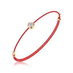 JIUZUAN D Color VVS1 Moissanite Bracelet, GRA Certified, 0.3Ct Lab Diamond, Adjustable Cord in 6 Colors, Elegant Jewelry for Wom