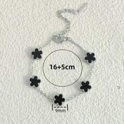 9MM Man Bracelets Double Sided Flowers Luxury Woman Bracelet Christmas Gifts Stainless Steel Bracelet Women Couple Clover