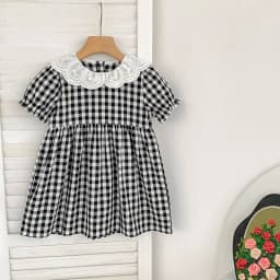 0-6Y Sister Clothes Dress Summer Newborn Baby Girls Sister Grid Dress Toddler Jumpsuit Baby Clothes Infant Girls Children Dress