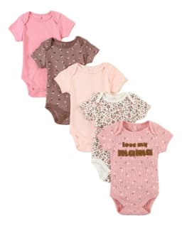 Girl Clothes 5PCS Baby Baby Girls Onesie Summer Cotton Fabric Short-Sleeved Jumpsuit Newborn Baby Clothes 0-9 Months