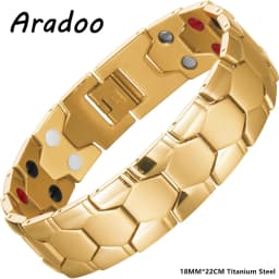 ARADOO Titanium Steel Magnetic Bracelet for Men Arrow Design Stainless Steel Minerals Wristband Jewelry Gifts