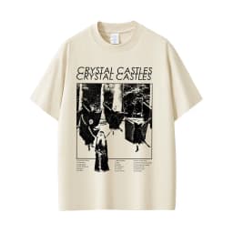 Crystal Castles Band T-shirt Men's Hip Hop Rock Oversized Short Sleeve T-shirts Men Women Vintage Electronic Punk Music T Shirts