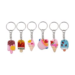 36pcs Cartoon Ice Cream Keychains Cute Ladies Bag Accessories Classroom Prizes Holiday Party Favors Back-to-School Gifts