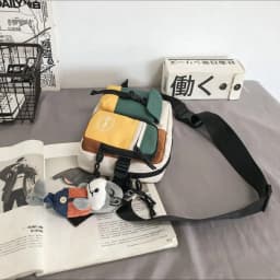 New Nylon Men Chest Bag Multifunctional Black White Crossbody Bag Large Capacity Sports Chest Bag Unisex