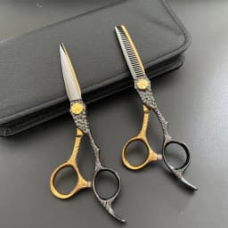 New Professional Japan 440C 6 '' Hair Cutting Scissors Flat Cutting Teeth Scissors Haircut Thinning Barber Haircutting Scissors