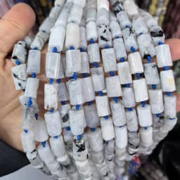Natural Cylinder Stone Bead Colorful White Jaspers Quartzs Tube Charms Beads For Jewelry Making Diy Bracelets Necklace