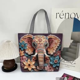 Retro Embroidery Women Handbag Linen Ethnic Style Shoulder Bag Tote Bag