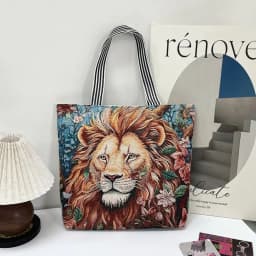 Retro Embroidery Women Handbag Linen Ethnic Style Shoulder Bag Tote Bag