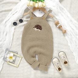 Baby Girls Boys Rompers Cute Hedgehog Knitted Newborn Sleeveless Sunsuits Jumpsuits 0-18m Infant Unisex Overalls Toddler Costume