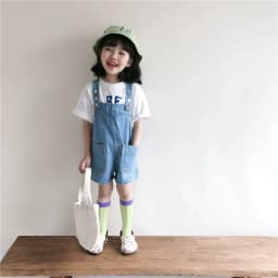 Children Overalls Pants 2025 Summer Autumn Hot Sale Boy's Jeans Suspenders Shorts Casual Girl's Strap Pants