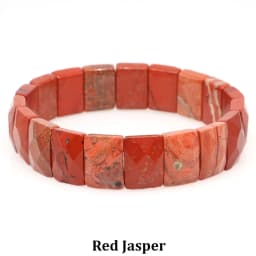 10x15mm Natural Stone Square Beads Bracelets for Women Men Healing Crystal Faceted Rectangle Stretch Bangle Wrist Jewelry Gifts