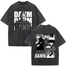 Washed Vintage Rapper Kendrick Lamar Album Merch T-shirts Men's Clothing Hip Hop Retro Oversized T-shirt Fashion Trend Tee Shirt
