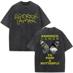 Washed Vintage Rapper Kendrick Lamar Album Merch T-shirts Men's Clothing Hip Hop Retro Oversized T-shirt Fashion Trend Tee Shirt