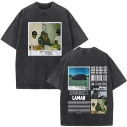 Washed Vintage Rapper Kendrick Lamar Album Merch T-shirts Men's Clothing Hip Hop Retro Oversized T-shirt Fashion Trend Tee Shirt