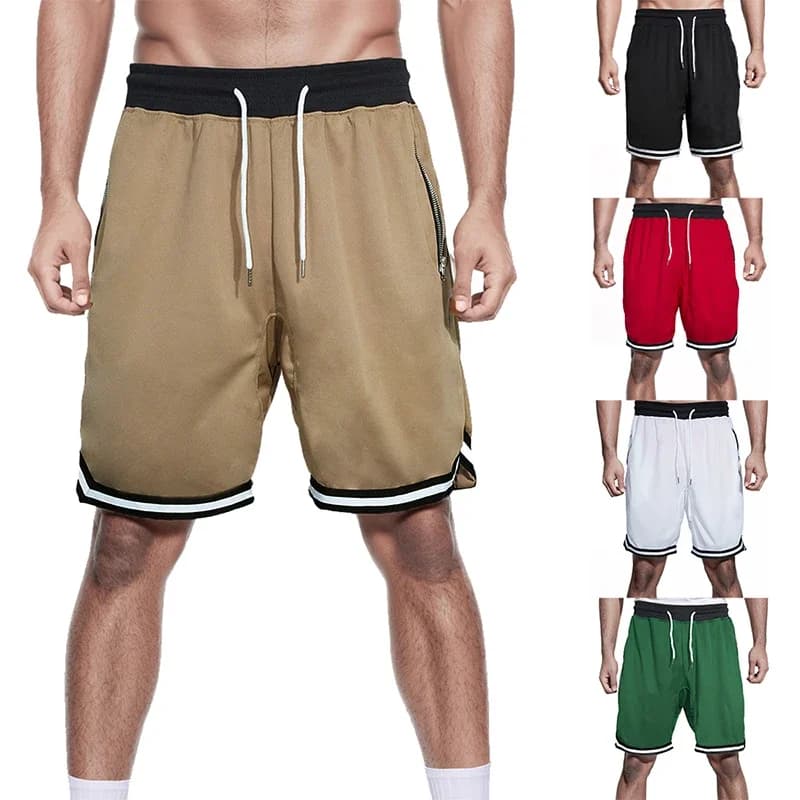 Men's Summer Loose Fit American Style Basketball Shorts - Thin Mesh, Quick - Dry for Sports Running and Casual Wear
