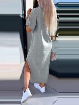 Summer Loose and Comfortable Long Dress Long T-Shirt Dress Women's Summer Clashing Dresses
