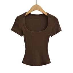 Square Collar High Stretch Summer Crop Tops Women Short Sleeve Tops Sexy Pullover Bottoming Blouses Slim T-shirt