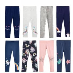 2 3 4 5 6 7Y Girls Leggings Cotton Girl's Trousers Girls Pants Skinny Print Cartoon Pattern Kids Children Leggings Trousers