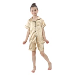 2024 girls silk satin home clothing baby sleepwear long and short sleeve pajamas set teenager loungewear children kids pijamas