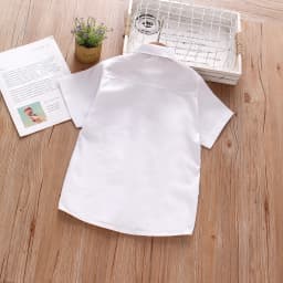 Lapel Pocket Design Infant Shirt Summer New Boys' Baby Short Sleeve Shirt Solid Color Boy Children'S Clothing