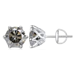 JoyceJelly 0.5-2CT Colorful Moissanite Screws Back Earrings for Women S925 Sterling Silver Jewelry Plated 18K 6 Prongs Ear-studs