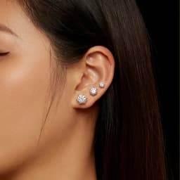 JoyceJelly 0.5-2CT Colorful Moissanite Screws Back Earrings for Women S925 Sterling Silver Jewelry Plated 18K 6 Prongs Ear-studs