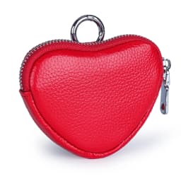Coin Purse for Women Change Purses Small Cow Leather Cosmetic Bag Pocket Heart Makeup Organizer Jewelry Travel Case for Girls
