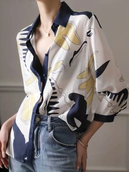 Fashion Luxury Ladies Shirt France Style Woman Printing Blouse Spring Summer Half Sleeve Tops Blusa Mujer