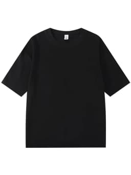 Summer 300gsm Heavy Cotton T-shirts Men Korean Fashion O-Neck Short Sleeve Solid Color Casual Unisex Basic Tees Oversized Tshirt