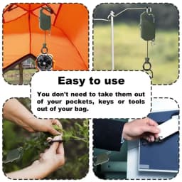 Stretch Hover Lock Keychain Secure Dual-Ring Design for Outdoor Gear Backpacks Camping Keyholer 90cm Anti-Loss Retractable Hook